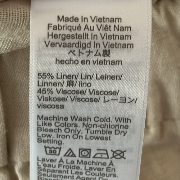 J. Crew Factory Pleated linen-blend short with elastic waist dusty ivory Size 10 - Picture 6 of 15